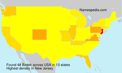 Surname Bzdek in USA Surname Bzdek in USA