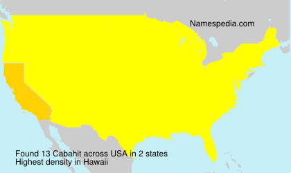 Surname Cabahit in USA Surname Cabahit in USA