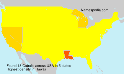 Surname Cabalis in USA Surname Cabalis in USA