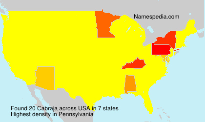 Surname Cabraja in USA Surname Cabraja in USA