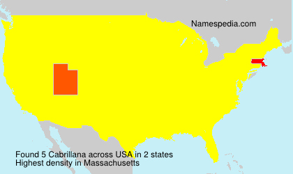 Surname Cabrillana in USA Surname Cabrillana in USA