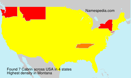 Surname Cabrin in USA Surname Cabrin in USA
