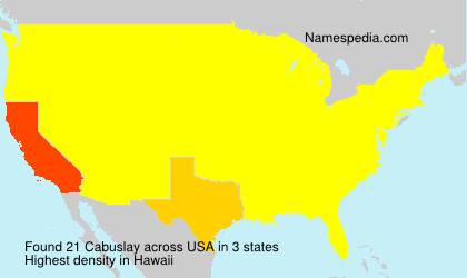 Surname Cabuslay in USA Surname Cabuslay in USA