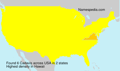 Surname Cadavis in USA Surname Cadavis in USA