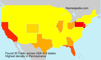 Surname Cadic in USA Surname Cadic in USA