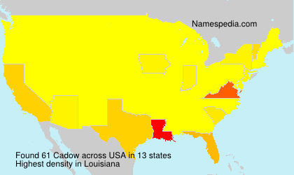 Surname Cadow in USA Surname Cadow in USA