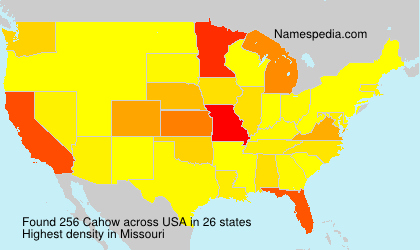 Surname Cahow in USA Surname Cahow in USA
