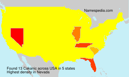 Surname Cakanic in USA Surname Cakanic in USA