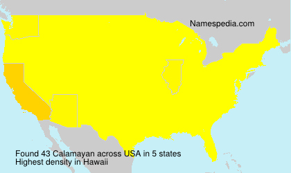 Surname Calamayan in USA Surname Calamayan in USA