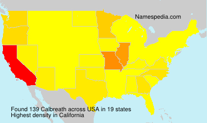 Surname Calbreath in USA Surname Calbreath in USA