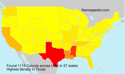 Surname Calcote in USA Surname Calcote in USA