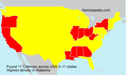Surname Caleman in USA