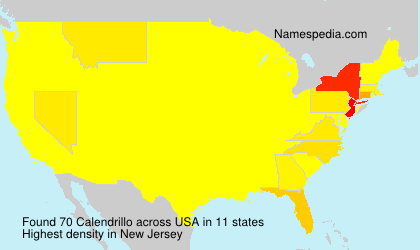 Surname Calendrillo in USA Surname Calendrillo in USA