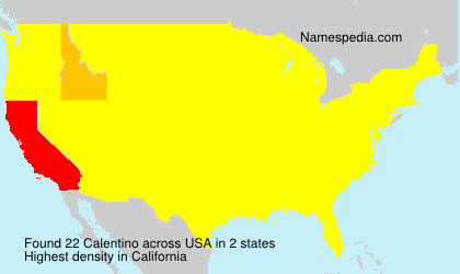 Surname Calentino in USA Surname Calentino in USA