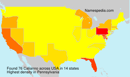 Surname Calianno in USA Surname Calianno in USA