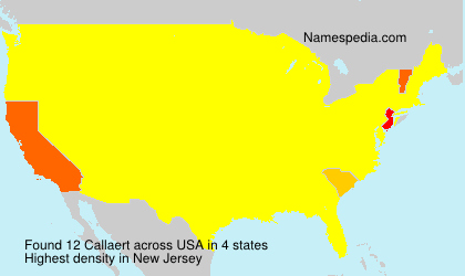 Surname Callaert in USA Surname Callaert in USA