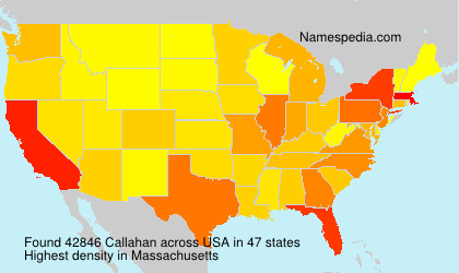 Surname Callahan in USA Surname Callahan in USA