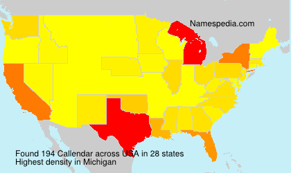 Surname Callendar in USA Surname Callendar in USA