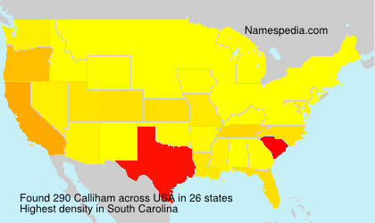 Surname Calliham in USA Surname Calliham in USA