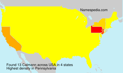 Surname Calmann in USA Surname Calmann in USA