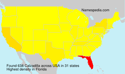 Surname Calzadilla in USA