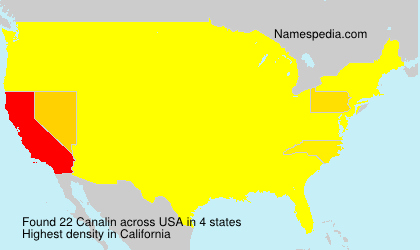 Surname Canalin in USA