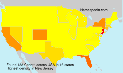 Surname Canetti in USA