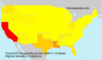 Surname Cangiamilla in USA Surname Cangiamilla in USA
