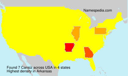 Surname Cansiz in USA Surname Cansiz in USA