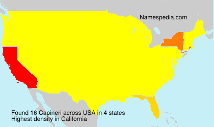 Surname Capineri in USA