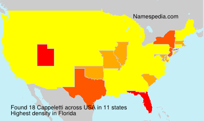 Surname Cappeletti in USA Surname Cappeletti in USA