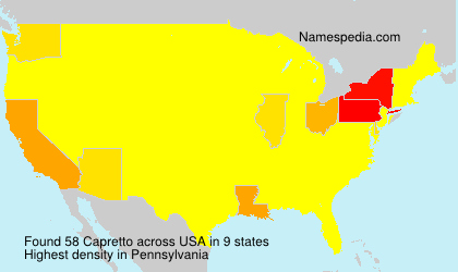 Surname Capretto in USA Surname Capretto in USA