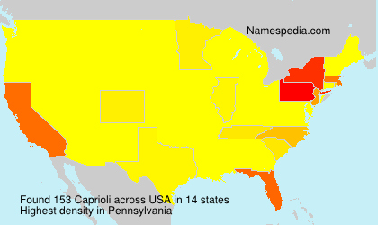 Surname Caprioli in USA Surname Caprioli in USA