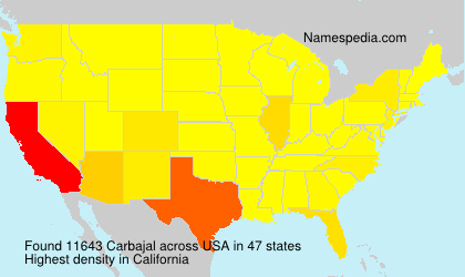 Surname Carbajal in USA Surname Carbajal in USA