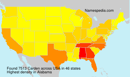 Surname Carden in USA Surname Carden in USA
