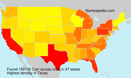 Surname Carr in USA Surname Carr in USA