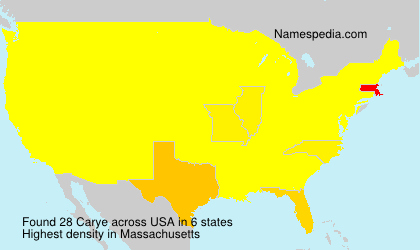Surname Carye in USA Surname Carye in USA