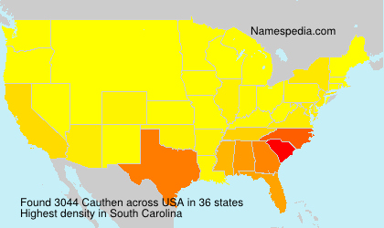 Surname Cauthen in USA