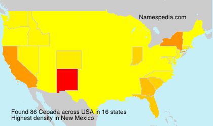 Surname Cebada in USA Surname Cebada in USA