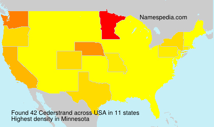 Surname Cederstrand in USA Surname Cederstrand in USA