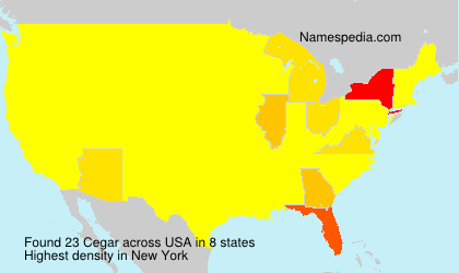 Surname Cegar in USA Surname Cegar in USA
