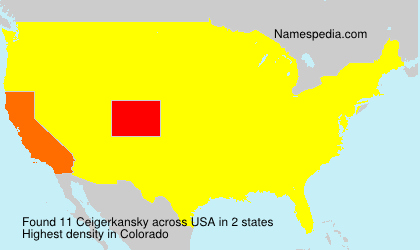 Surname Ceigerkansky in USA Surname Ceigerkansky in USA