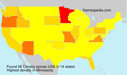 Surname Censky in USA Surname Censky in USA