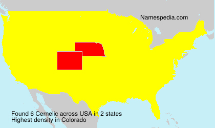 Surname Cernelic in USA Surname Cernelic in USA