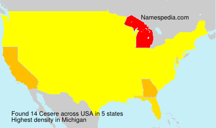 Surname Cesere in USA Surname Cesere in USA