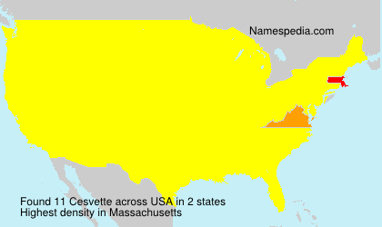 Surname Cesvette in USA Surname Cesvette in USA