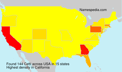 Surname Cetti in USA Surname Cetti in USA