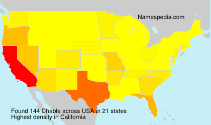 Surname Chable in USA Surname Chable in USA
