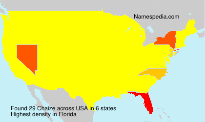 Surname Chaize in USA Surname Chaize in USA