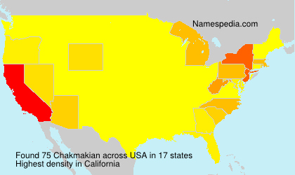 Surname Chakmakian in USA Surname Chakmakian in USA